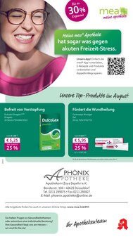 Aktueller mea - meine apotheke Prospekt "Unsere August-Angebote" Seite 1 von 4 Seiten für Düsseldorf