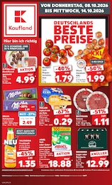 Kaufland Prospekt "Hier bin ich richtig", 70 Seiten, 08.10.2026 - 08.10.2026 Aktueller Kaufland Prospekt, "Hier bin ich richtig", mit Angeboten der Woche, gültig von 08.10.2026 bis 08.10.2026