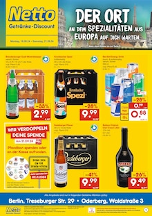 Netto Marken-Discount Prospekt "DER ORT AN DEM SPEZIALITÄTEN AUS EUROPA AUF DICH WARTEN." mit  Seiten (Berlin)