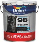 Peinture(d) Dulux Valentine murs plafonds et boiseries 98% monocouche mat blanc 10L +20% gratuit - Dulux Valentine en promo chez Castorama Peinture(d) Dulux Valentine murs plafonds et boiseries 98% monocouche mat blanc 10L +20% gratuit - Dulux Valentine dans le catalogue Castorama