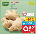 Bio Ingwer von BioBio für 0,59 € bei Netto Marken-Discount im Angebot Bio Ingwer von BioBio im aktuellen Netto Marken-Discount Prospekt