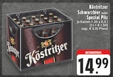 Schwarzbier oder Spezial Pils im Angebot bei E center in Wuppertal Schwarzbier oder Spezial Pils Angebote von Köstritzer bei E center Wuppertal für 14,99 €