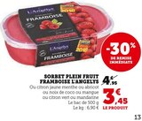 Sorbet plein fruit framboise à Super U dans Sainte-Juliette-sur-Viaur Sorbet plein fruit framboise à Super U dans Sainte-Juliette-sur-Viaur