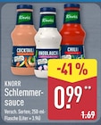 Schlemmersauce Cocktail im ALDI Nord Prospekt Schlemmersauce Cocktail von Knorr im aktuellen ALDI Nord Prospekt für 0,99 €