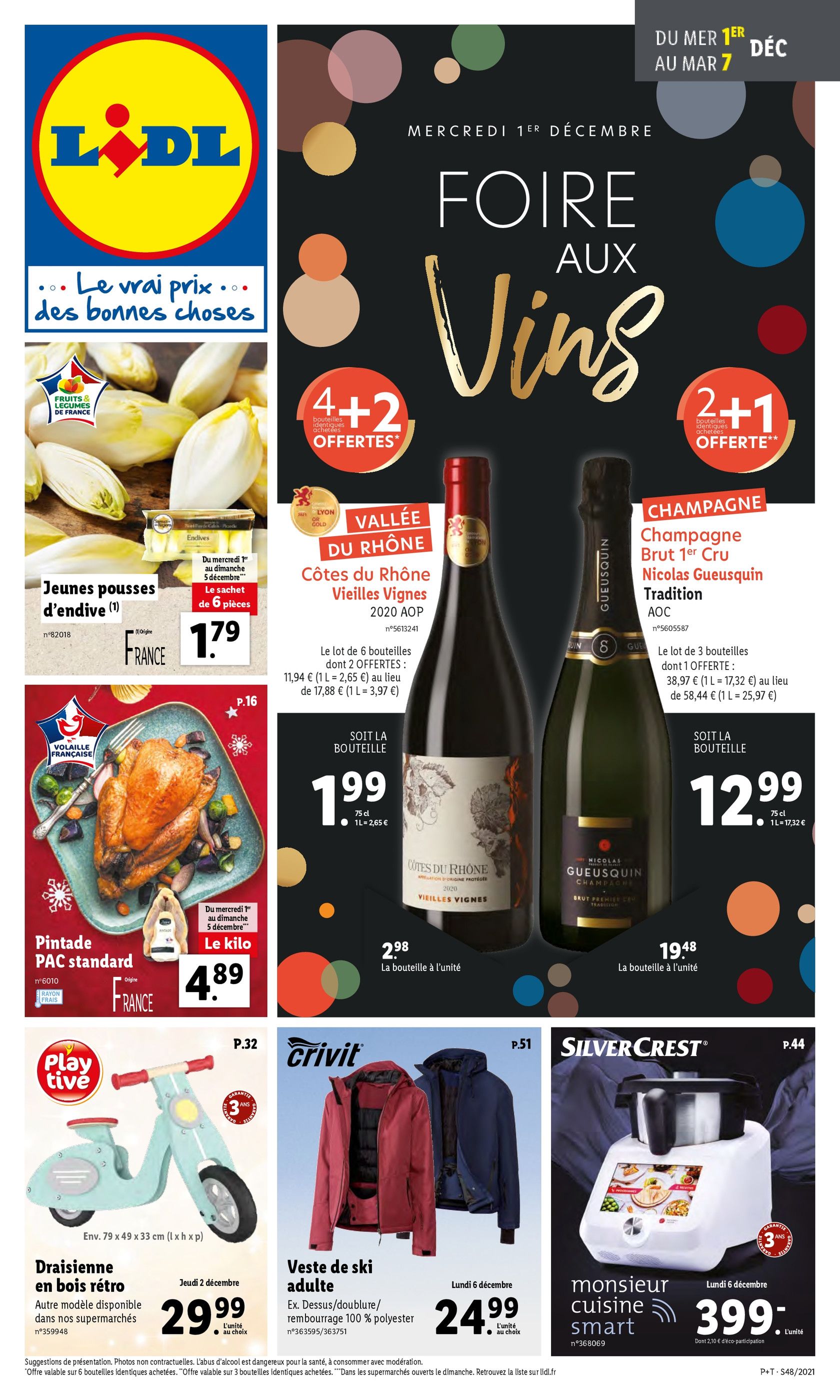 Catalogue Lidl à Ancenis, avec 1 page Prospectus Lidl à Ancenis, "Foire aux vins", 1 page, 01/12/2021 - 07/12/2021