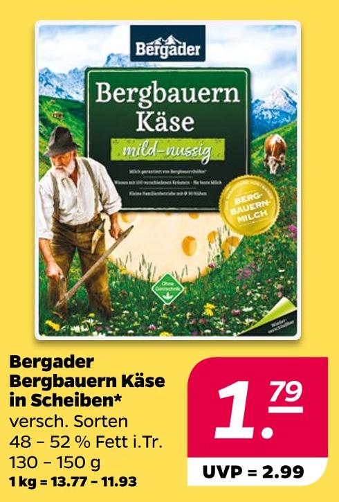 Bergbauern Käse in Scheiben