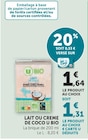 Lait ou Crème de coco - U Bio en promo chez Super U Clermont-Ferrand à 1,31 €