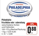 Frischkäse oder -zubereitung von Philadelphia im aktuellen nah und gut Prospekt für 0,88 €