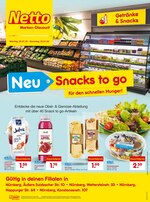 Netto Marken-Discount Prospekt "Snacks to go für den schnellen Hunger!", 2 Seiten, für Nürnberg, 20.01.2020 - 25.01.2020 Netto Marken-Discount Prospekt "Snacks to go für den schnellen Hunger!", 2 Seiten, für Nürnberg, 20.01.2020 - 25.01.2020