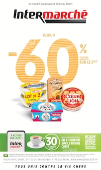Catalogue Intermarché Super de la semaine 7, "JUSQU'À -60% DE REMISE IMMÉDIATE SUR LE 2ÈME", page 1, 03/02/2026 - 15/02/2026 Prospectus Intermarché Super en cours, "JUSQU'À -60% DE REMISE IMMÉDIATE SUR LE 2ÈME", page 1 sur 28