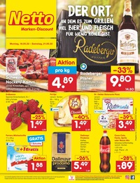 Netto Marken-Discount Prospekt für Berlin mit 45 Seiten Netto Marken-Discount Prospekt für Berlin: "DER ORT, AN DEM ES ZUM GRILLEN VIEL BIER UND FLEISCH FÜR WENIG KOHLE GIBT.", 45 Seiten, 16.05.2022 - 21.05.2022