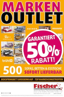 Polstermöbel Fischer Prospekt MARKEN OUTLET mit  Seite in Reichenschwand und Umgebung