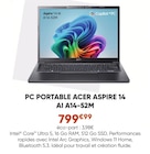 PC Portable Aspire 14 AI A14-52M - ACER en promo chez Fnac Gap à 799,99 €