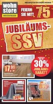 Aktueller wohnstore Westermann Prospekt "JUBILÄUMS-SSV" Seite 1 von 10 Seiten