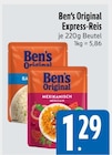 Basmati im E xpress Prospekt Express-Reis Basmati von Ben's Original im aktuellen E xpress Prospekt für 1,29 €