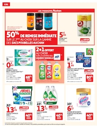 Prix et réduction Ariel dans le prospectus Auchan Supermarché en cours Offre Ariel dans le catalogue Auchan Supermarché du moment à la page 32