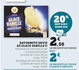 Bâtonnets envie de glace vanille - U en promo chez U Express Bâtonnets envie de glace vanille - U dans le catalogue U Express