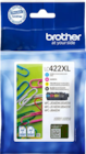 Pack de 4 cartouches d'encre LC422XL - Brother en promo chez Bureau Vallée Montreuil à 109,90 €