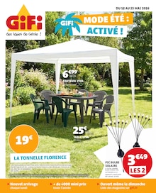 Promotion Tonnelle dans le prospectus Gifi, valable du 12/05/2026 au 25/05/2026 Promo Tonnelle dans le catalogue Gifi du moment à la page 1
