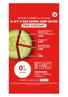 Catalogue U Express de la semaine 15, "IL N'Y A PAS MOINS CHER QU'UN PRIX COÛTANT", page 1, 09/04/2026 - 11/04/2026 Prospectus U Express en cours, "IL N'Y A PAS MOINS CHER QU'UN PRIX COÛTANT", page 1 sur 1