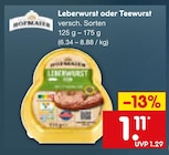 Leberwurst oder Teewurst im Angebot bei Netto Marken-Discount in Wiesbaden Leberwurst oder Teewurst Angebote von Hofmaier bei Netto Marken-Discount Wiesbaden für 1,11 €