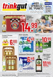 Trinkgut Prospekt "Aktuelle Angebote", 8 Seiten, 15.09.2025 - 15.09.2025 Aktueller Trinkgut Prospekt, "Aktuelle Angebote", mit Angeboten der Woche, gültig von 15.09.2025 bis 15.09.2025