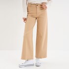 Pantalon large 7/8ème coton sable femme en promo chez La Halle Créteil à 8,99 €