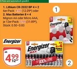 Lithium CR-2032 BP 4 + 2 Angebote von Energizer bei GLOBUS Halle für 4,99 €