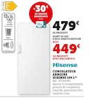Congélateur armoire 194 L - Hisense - Hyper U à Sotteville-lès-Rouen Congélateur armoire 194 L - Hisense en promo chez Hyper U Sotteville-lès-Rouen à 449,00 €