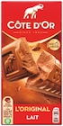 Chocolat L'Original Lait - COTE D'OR en promo à 2,33 € chez Colruyt Chocolat L'Original Lait - COTE D'OR dans le catalogue Colruyt
