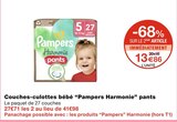 Couches-culottes bébé pants - Pampers Harmonie en promo chez Monoprix Amiens à 13,86 €