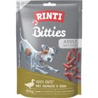 Aktuelle Ente Angebote bei Zookauf in Bremen Aktuelles RINTI Snack Bitties mit Ente & Ananas & Kiwi 100 g Angebot bei Zookauf in Bremen ab 1,99 €