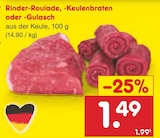 Rinder-Roulade, -Keulenbraten oder -Gulasch bei Netto Marken-Discount im Untersiemau Prospekt für 1,49 €