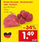 Rinder-Roulade, -Keulenbraten oder -Gulasch bei Netto Marken-Discount im Prospekt "" für 1,49 €