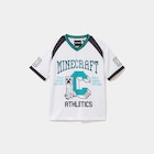 T-shirt col en V Minecraft blanc garçon en promo chez La Halle T-shirt col en V Minecraft blanc garçon dans le catalogue La Halle