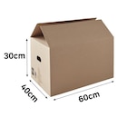 Carton de déménagement 72 l, l.60 cm x H.30 cm x p.40 cm - SPACEO en promo chez LEROY MERLIN Carton de déménagement 72 l, l.60 cm x H.30 cm x p.40 cm - SPACEO dans le catalogue LEROY MERLIN