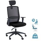 Fauteuil de bureau SCOTT - accoudoirs réglables - appuie-tête réglable - noir - Bureau Vallée à Perpignan Fauteuil de bureau SCOTT - accoudoirs réglables - appuie-tête réglable - noir en promo chez Bureau Vallée Perpignan à 239,00 €