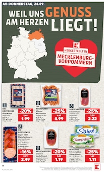 Wurst im aktuellen Kaufland Prospekt (Rostock) Wurst im Kaufland Prospekt "Hier bin ich richtig" mit 75 Seiten (Rostock)