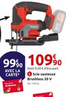 Scie sauteuse INV-JSBL20-BM Brushless 20 V - INVENTIV en promo chez Mr. Bricolage Meyzieu à 99,90 €