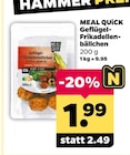 Geflügel-Frikadellenbällchen von Meal Quick für 1,99 € bei Netto mit dem Scottie im Angebot Geflügel-Frikadellenbällchen von Meal Quick im aktuellen Netto mit dem Scottie Prospekt