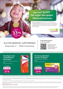mea - meine apotheke Unterhaching Prospekt der aktuellen Woche, gültig von 01.12.2023 bis 31.12.2023 Aktueller mea - meine apotheke Unterhaching Prospekt "Unsere Dezember-Angebote" mit 4 Seiten