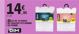Lot de 10 paires de chaussettes Houmme ou Femme - DIM en promo chez E.Leclerc Angers à 14,95 €