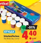 Schulmalfarben von STYLEX für 4,40 € bei Mäc-Geiz im Angebot Schulmalfarben von STYLEX im aktuellen Mäc-Geiz Prospekt