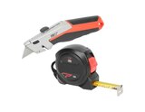 Lot cutter à lame + mètre ruban 5 m noir et rouge - L.12 x l.4,8 x H.21,5 cm - Forge Steel dans le catalogue Brico Dépôt