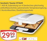 Aktuelle Toaster Angebote bei GLOBUS in Mannheim Aktuelles Sandwich-Toaster ST3629 Angebot bei GLOBUS in Mannheim ab 29,99 €