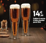 Coffret 2 verres à bière double paroi 35 cl en promo chez Maxi Bazar Saint-Cloud à 14,99 €