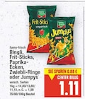 Ringli, Frit-Sticks, Paprika-Ecken, Zwiebli-Ringe oder Jumpys von funny-frisch im aktuellen E center Prospekt für 1,11 €