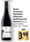 Affentaler Spätburgunder Rotwein bei E center im Kronau Prospekt für 3,99 €