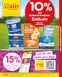 Netto Marken-Discount Prospekt für Bürstadt mit 2 Seiten Netto Marken-Discount Prospekt für Bürstadt: "10% auf Molkerei-Produkte", 2 Seiten, 10.08.2026 - 15.08.2026