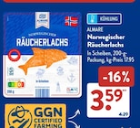 Norwegischer Räucherlachs im ALDI SÜD Prospekt Norwegischer Räucherlachs von Almare im aktuellen ALDI SÜD Prospekt für 3,59 €